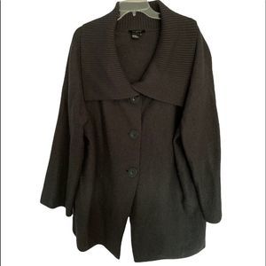 Sandro Black 100% Wool Pea Coat Style Sweater